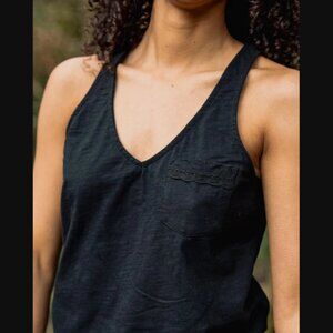 Passenger Rivergate Recycled Cotton Long Tank Top with Crochet Detail (NWT)
